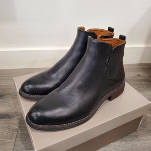 Womens Franco Sarto Hyla Classic Black Leather Chukka Boots